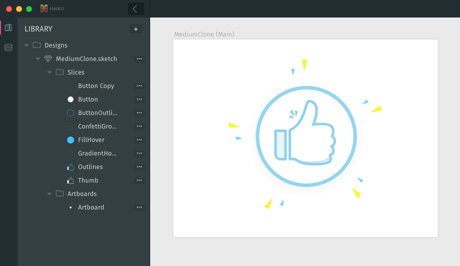 Mimicking the Medium Clap Animation with Sketch and Animator by Haiku